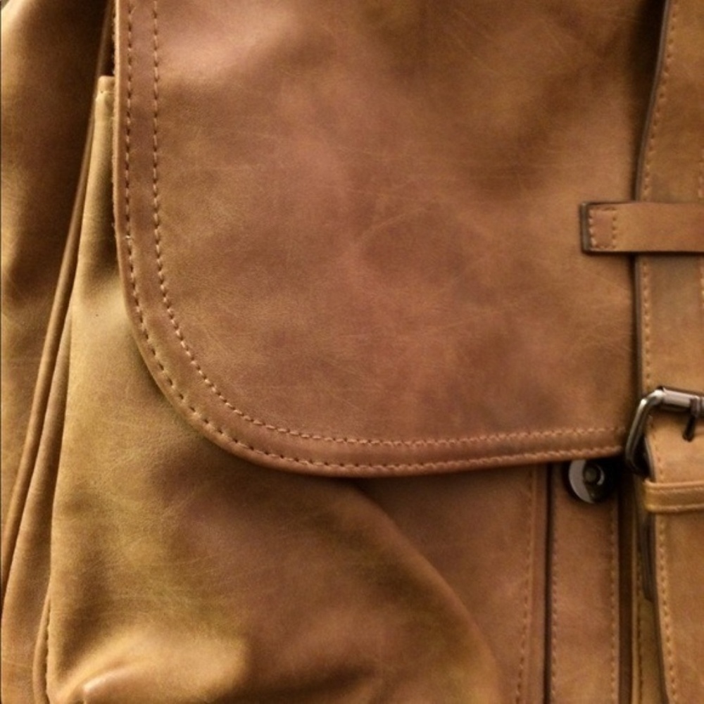 Faux Leather Crossbody Satchel